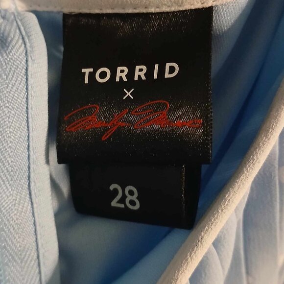 Torrid Marilyn Monroe Blue Polka Dot Pleated Tiered Dress Sz 28 - Picture 5 of 5